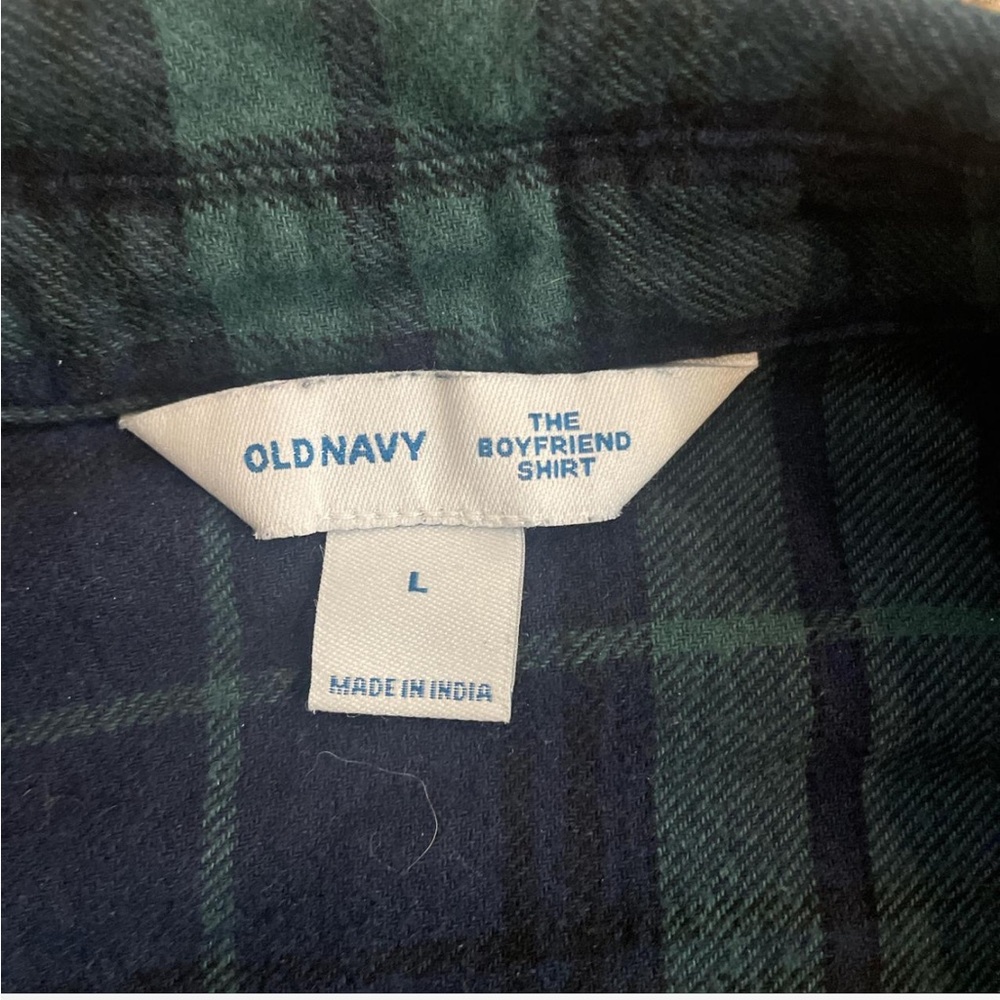 Blue and green boyfriend flannel
